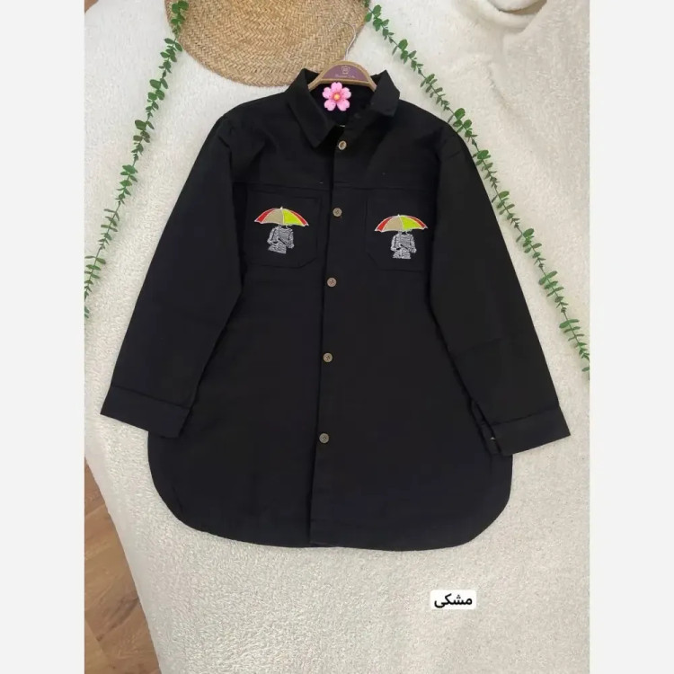 مانتو کتان پاییزه زنانه گلدوزی شده گرم بالا قد 79 رنگ بندی متنوع سایز L XL